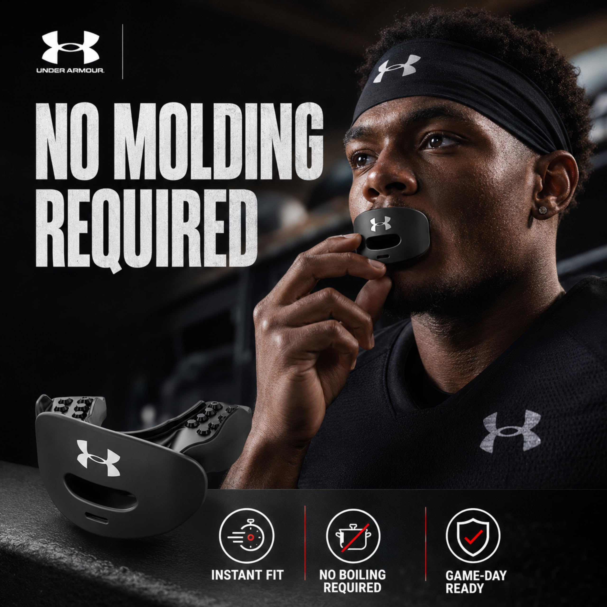 Under Armour Air Mundschutz mit abnehmbarem Strap - weiß
