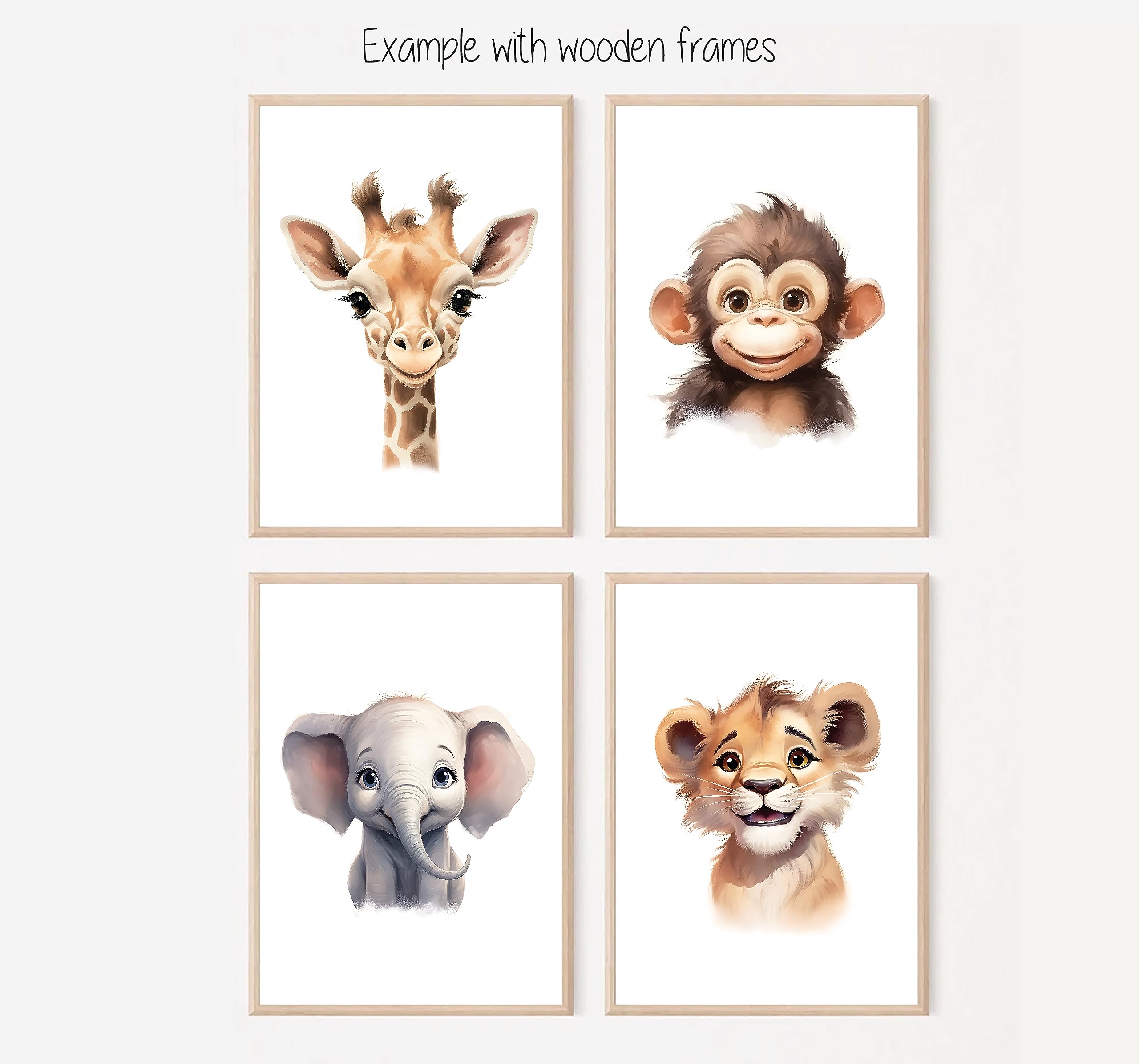 Set 6 Poster Animali Safari Per Cameretta Bambini - Formato A4, Senza Cornice - Foto 7