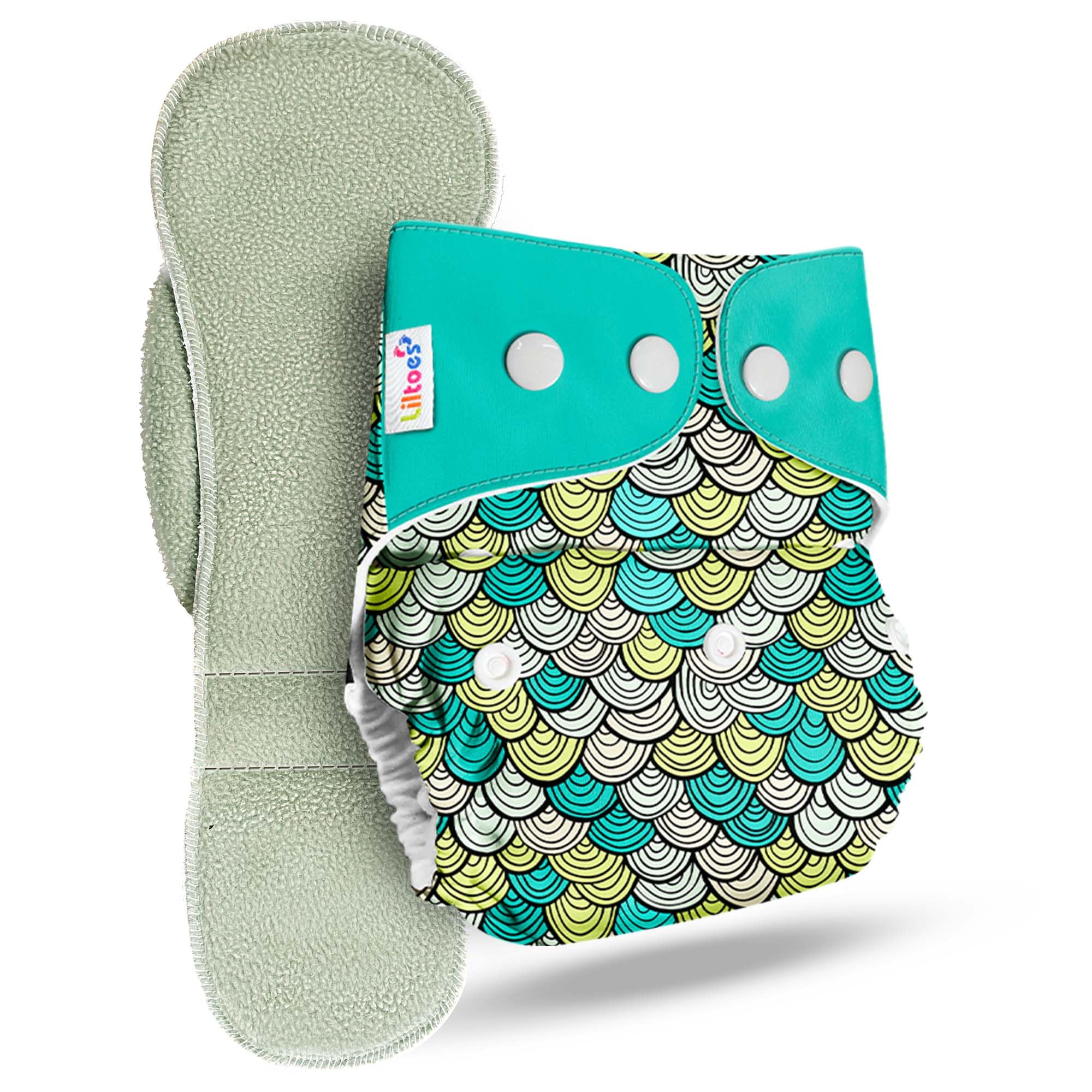 LILTOES Cloth Diapers For New Born Babies 0 to 3 Years | Freesize Adjustable and Reusable | Premium Cloth Nappies Pack of 1 (1 Cloth Diaper + 1 Insert) | (Maze Green)-image-19