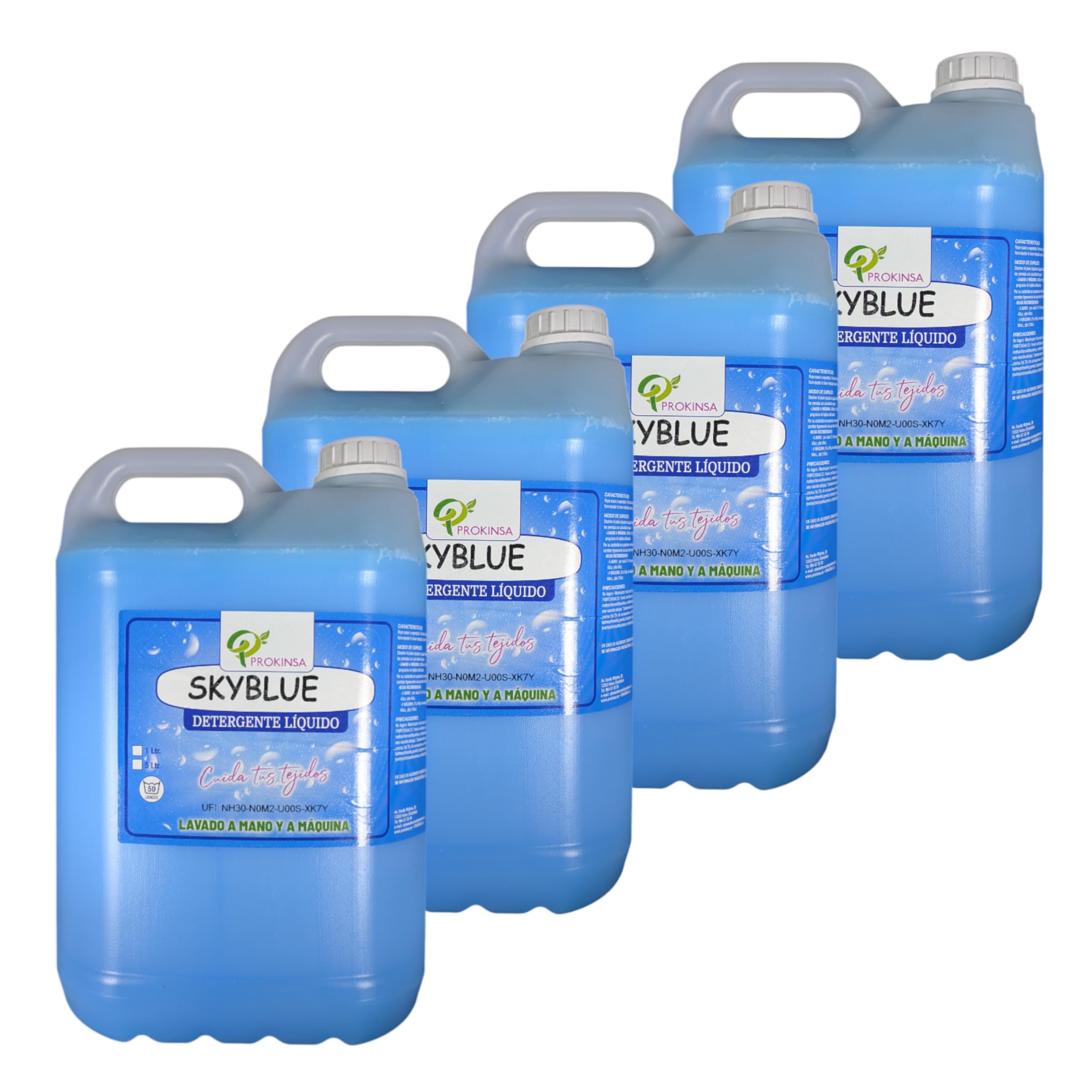 Detergente Líquido para Ropa – 20L Total (4x5L) – Aroma Fresco Skyblue – Limpieza Efectiva para Hogar y Uso Profesional