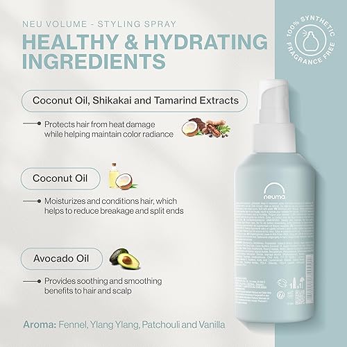 Miniatura 3 de NEUMA Neu Volume Styling Spray para el cabello, 6.7 onzas líquidas, protector de calor con aroma de hinojo, ylang ylang, pachulí y vainilla