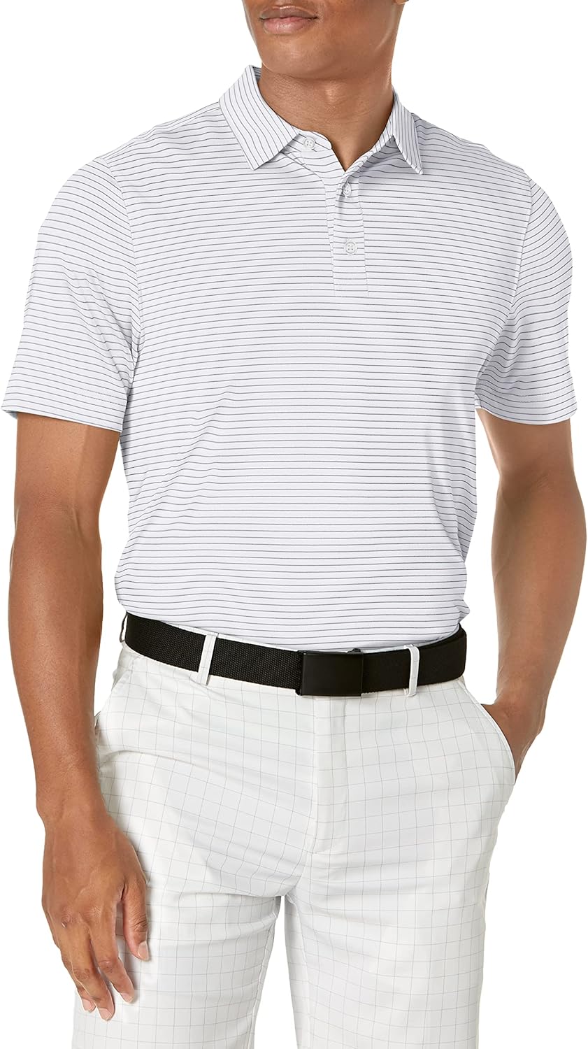 Cutter & Buck Men's Moisture Wicking UPF Drytec Forge Pencil Stripe Polo Shirt