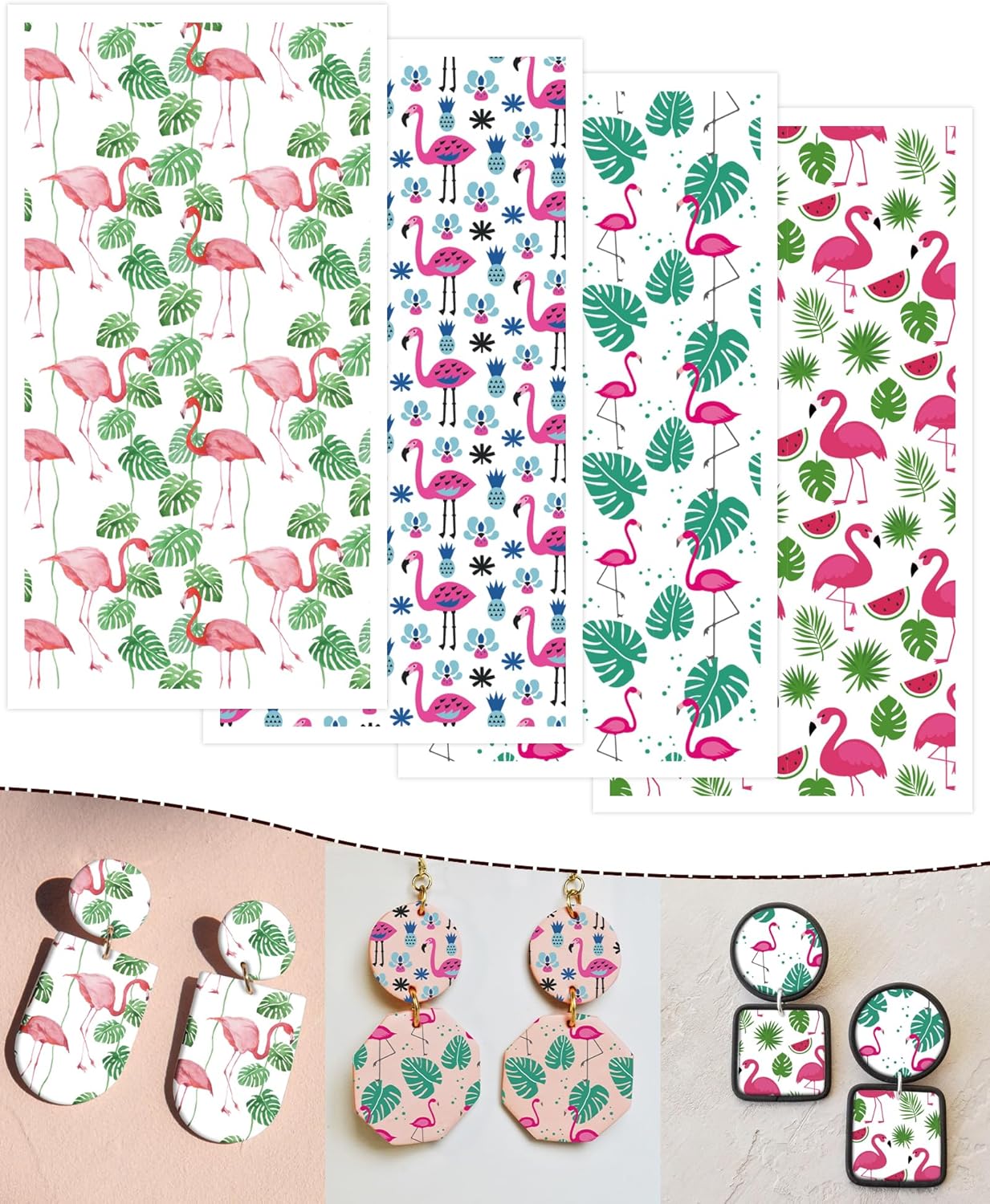 Puocaon Polymer Clay Transfer Paper 20 Pcs Flamingo Clay Transfer