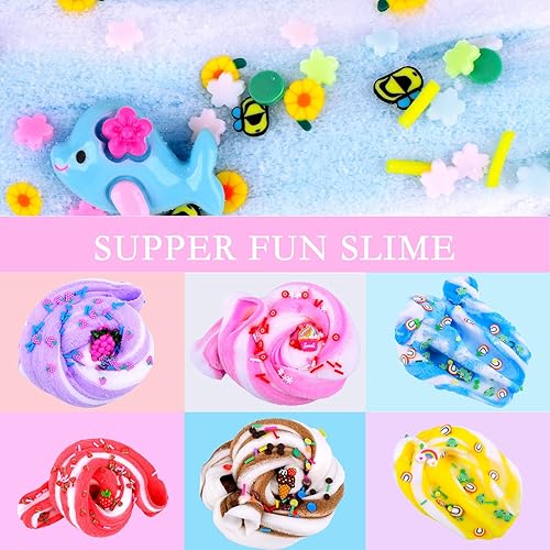 Miniatura 4 de Paquete de 12 kits de limo de nube, intercambio de regalos para el aula escolar para niños, ASMR, regalos de fiesta, dijes de limo, juguetes