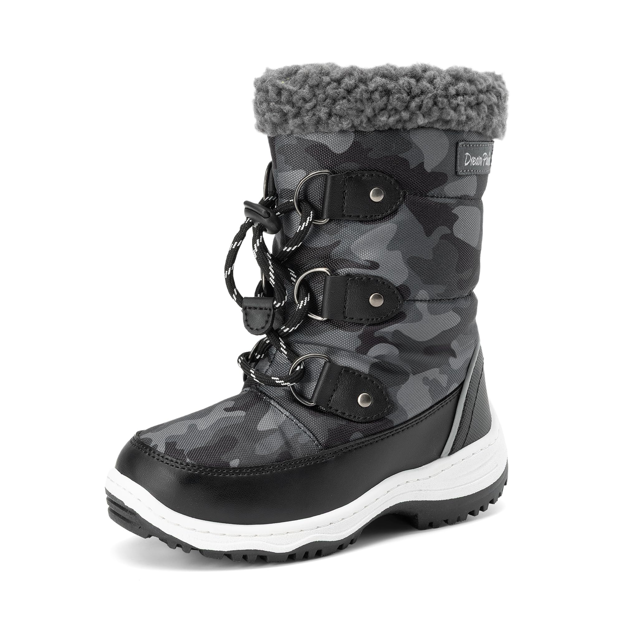 DREAM PAIRS Botas Nieve NiƱo con Forro Calido Suela Antideslizantes Parte Superior Resistente al Agua Invierno