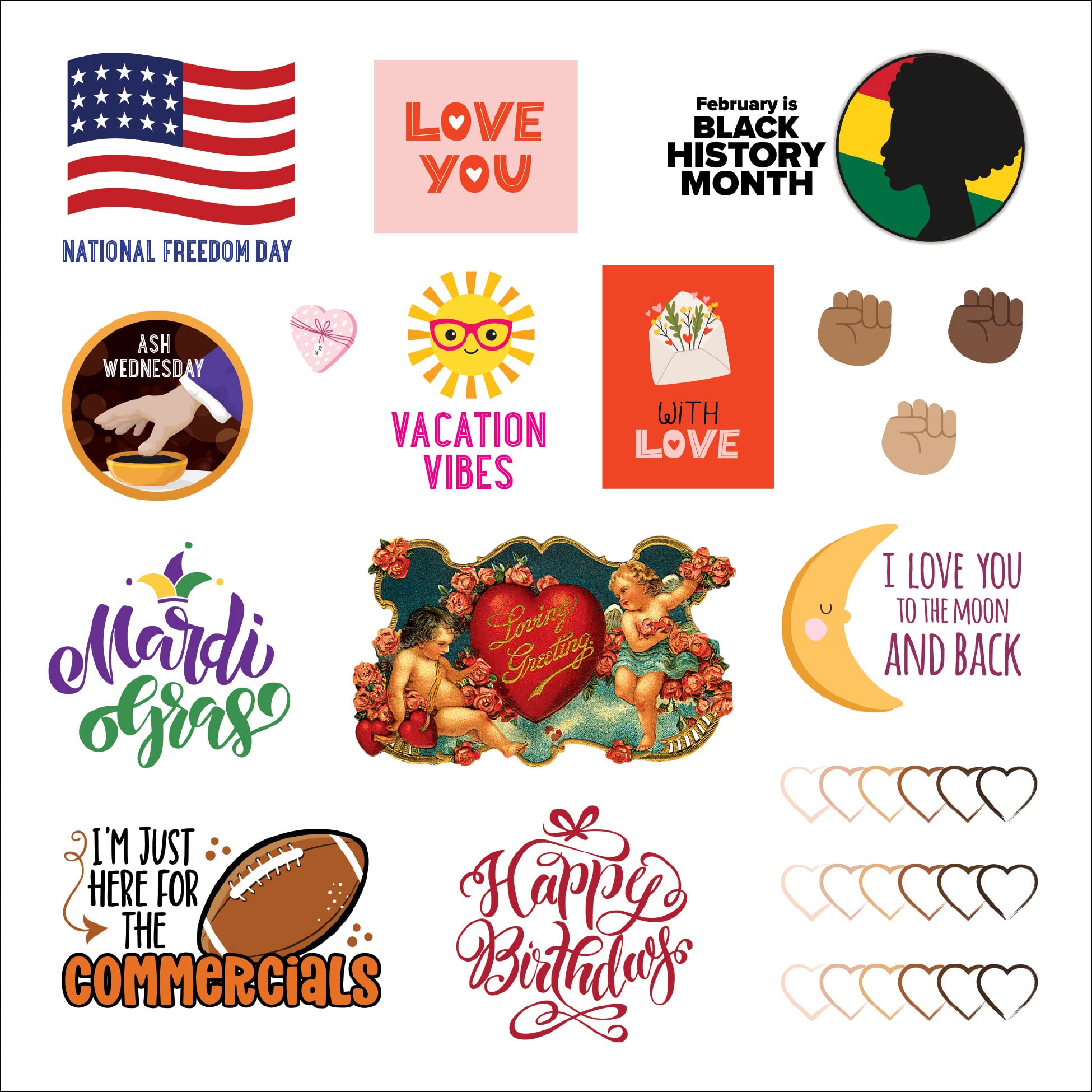 A Year in Stickers: Fun Pictures and Words to Highlight Celebrations