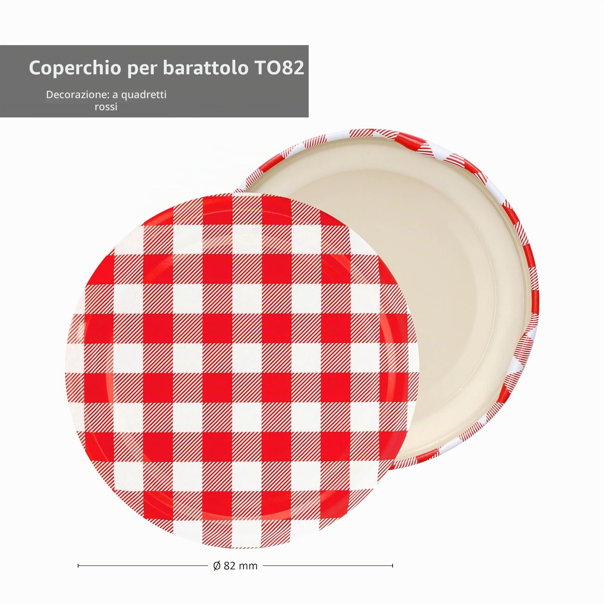 MamboCat - Set di 100 vasetti in vetro per marmellate e conserve da 230 ml, coperchio a vite da 82 mm, decorazione a quadretti rossi Include libro di ricette Diamant-Zucker Gelierzauber (lingua italiana non garantita).