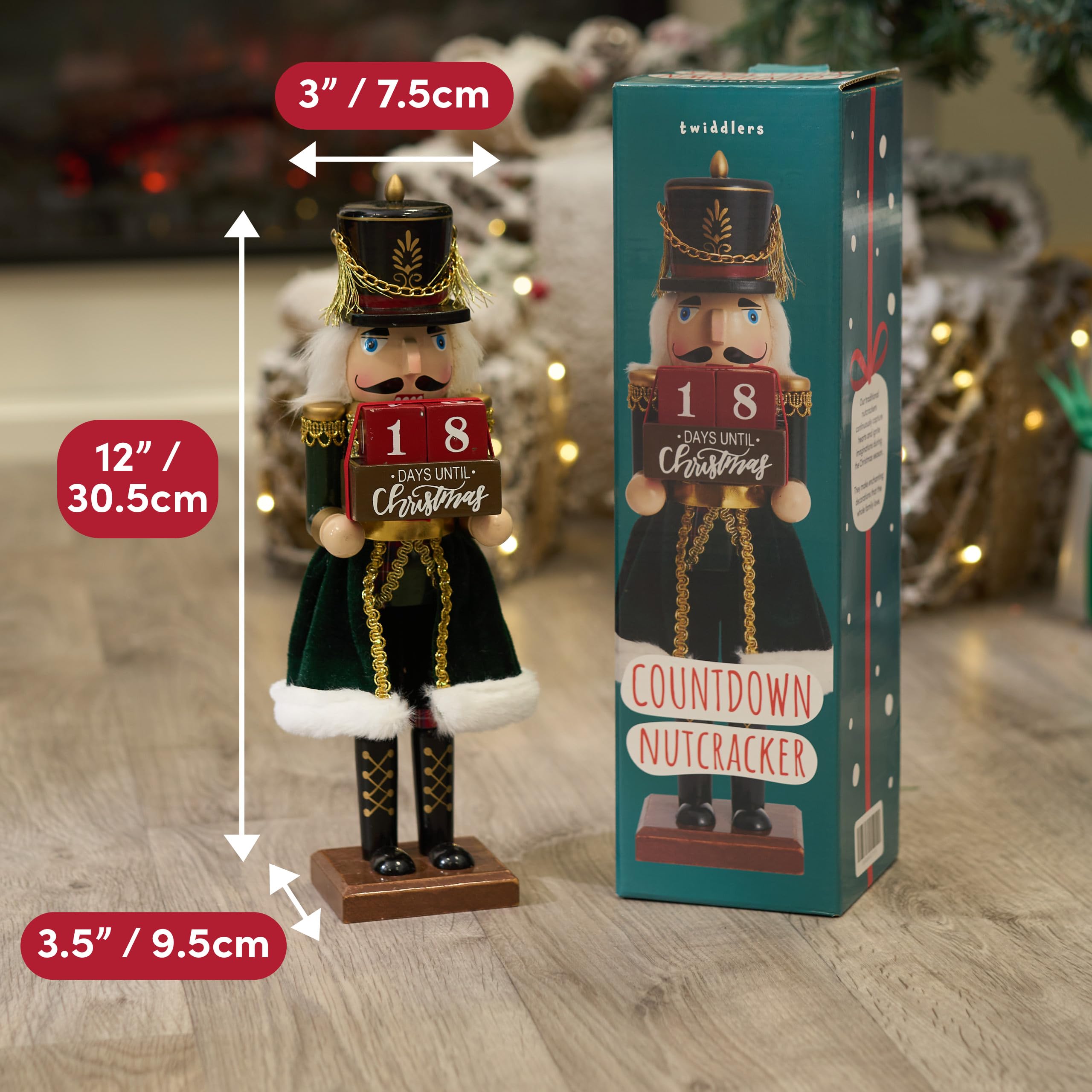 THE TWIDDLERS XXL Soldat Casse-Noisette de Noël en Bois Grandeur Nature