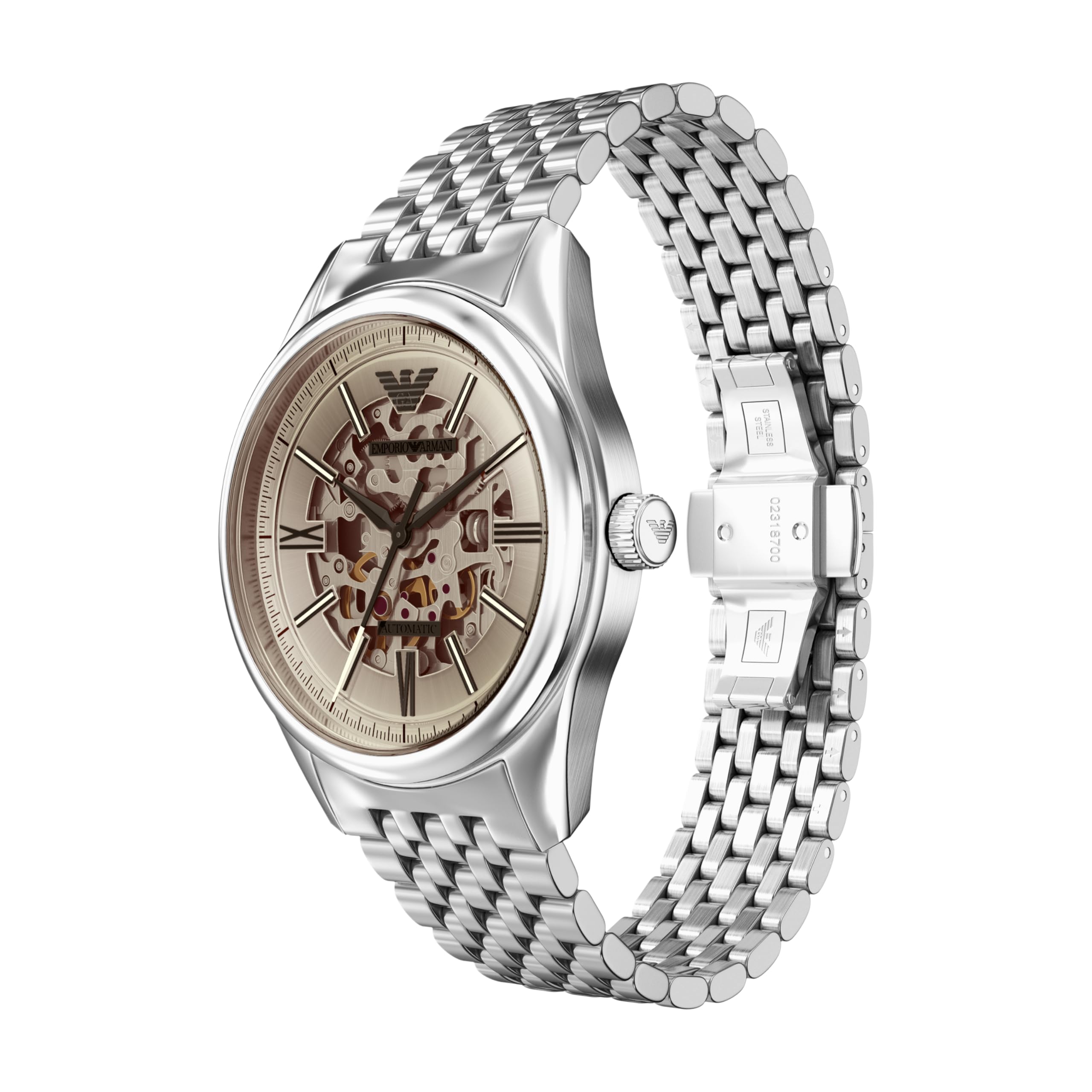 Emporio Armani Męski zegarek ze stali nierdzewnej 43 mm, kolor srebrny, AR60095