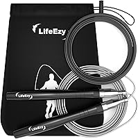 LIFEEZY Weighted High Speed Jump Rope - Tangle-Free, Self-Locking Screw-Free, Adjustable for Fitness, CrossFit & Home Workouts