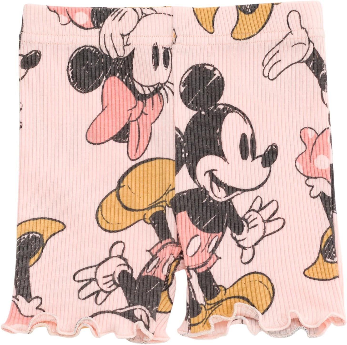 Disney Ribbed Peplum T-Shirt and Bike Shorts Outfit Set Newborn to Big Kid Sizes (0-3 Months - 14-16) - Image 4