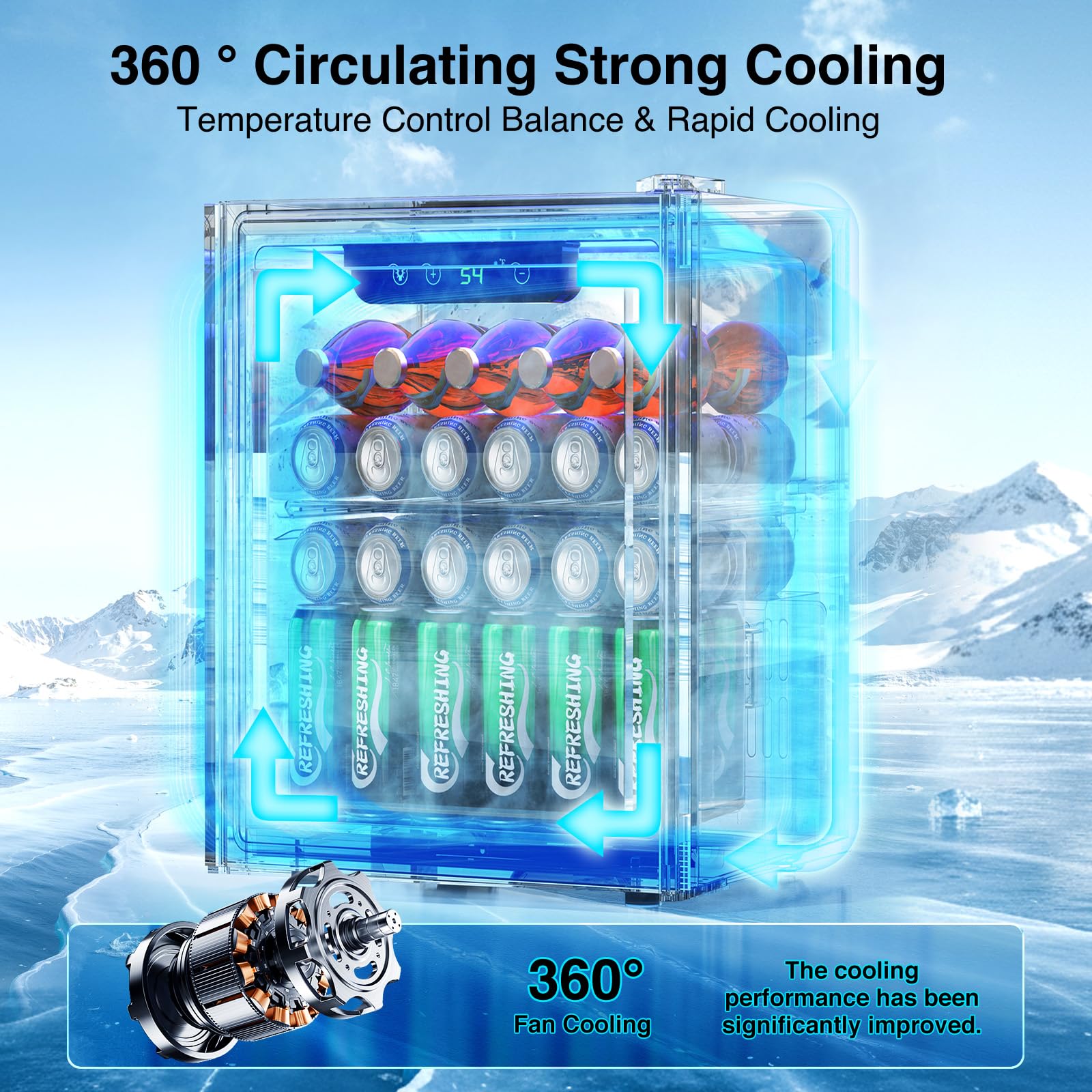 Kismile Mini Refrigerator Cooler 48L Beverage Fridge for 16 Bottle 68 Can,1.7 Cu.Ft Drink Fridge with Seamless Outer Frame,Electronic Temperature Control for Home/Bar/Office 40-61℉,Silver on Fridge.com