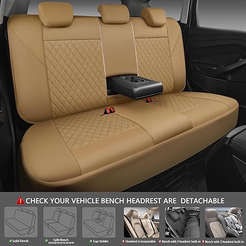 Miniatura 71 de CAR PASS Fundas de asiento de cuero morado, funda acolchada para asiento de automóvil con esponja compuesta de 0.197 in en el interior, compatible