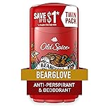 Old Spice Antiperspirant and Deodorant for men, 24/7 Sweat and Odor Protection, Bearglove Scent, Invisible Solid Stick, Twin Pack, 2 x 2.6oz