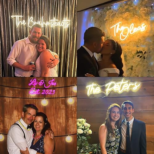 Miniatura 4 de Letrero LED grande personalizado para boda, fiesta de cumpleaños, cartelera de vacaciones, letreros de neón personalizados con logotipo LED RGB,
