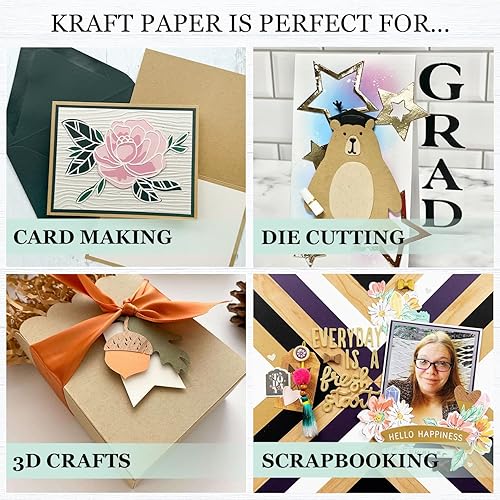 Miniatura 5 de Cardstock Warehouse - Bolsa de papel kraft color marrón, 8.5 x 11 pulgadas, 100 libras, 9.52 ozm, 100% papel de cartulina reciclado, 25 hojas