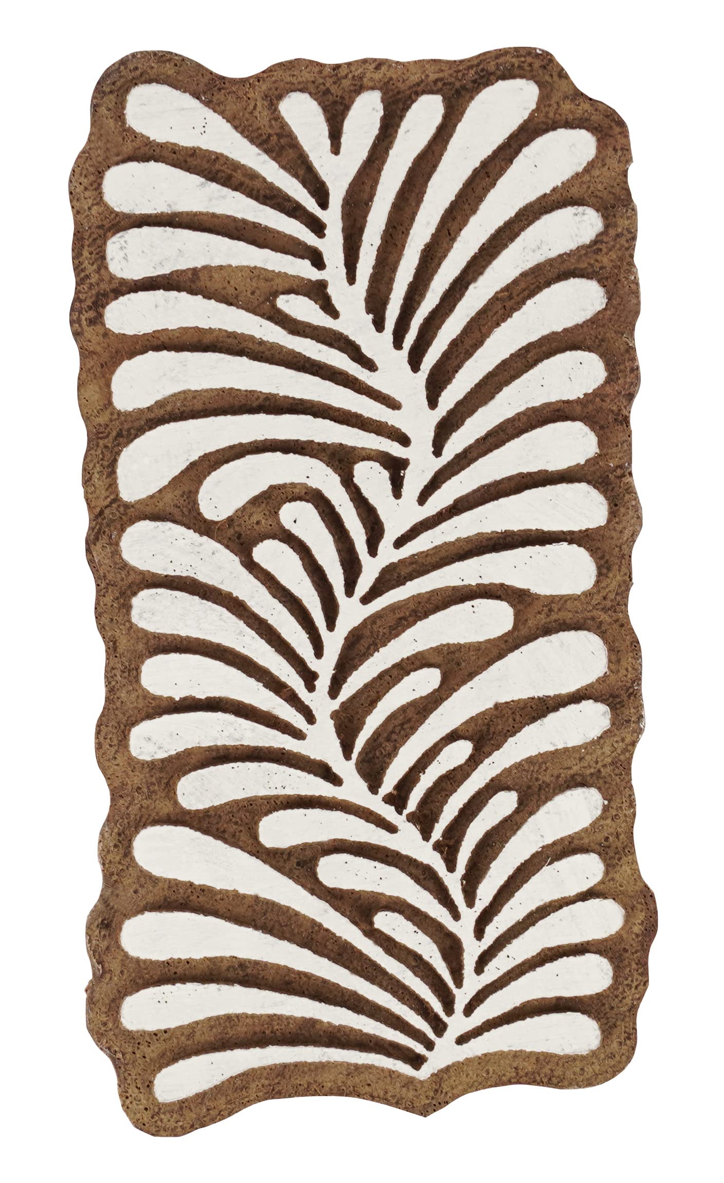 Tampon textile en bois sculpté à la main de 6 pouces pour motifs frontières durables