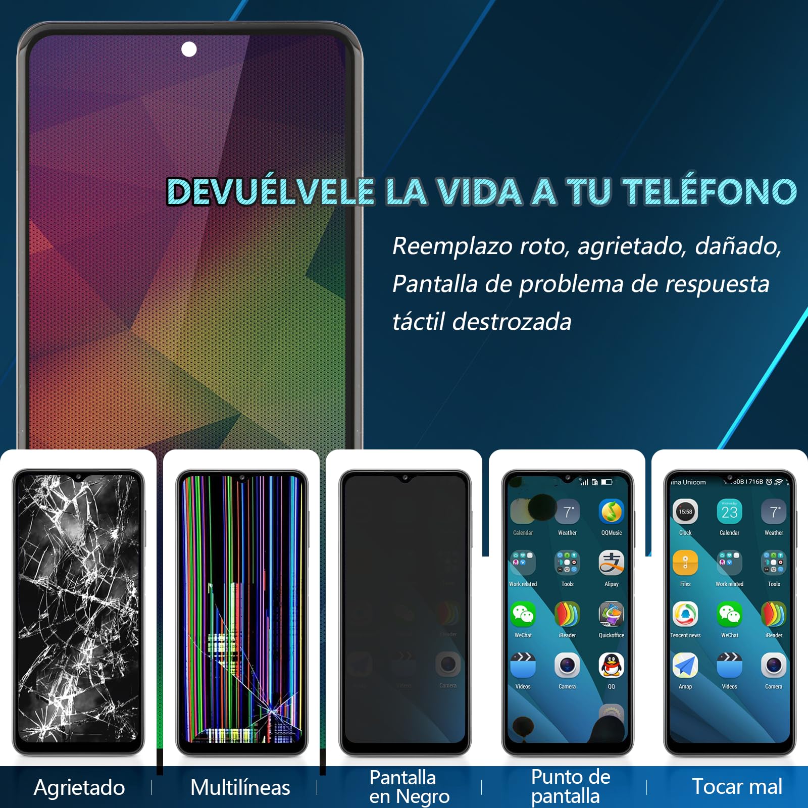 RongZy Pantalla para Xiaomi Redmi Note 14 Pro 5G 24090RA29G Táctil LCD de Repuesto Ensamblaje Digitalizador Reemplazo para Xiaomi Redmi Note 14 Pro 5G con Herramientas de Reparación(Negro)