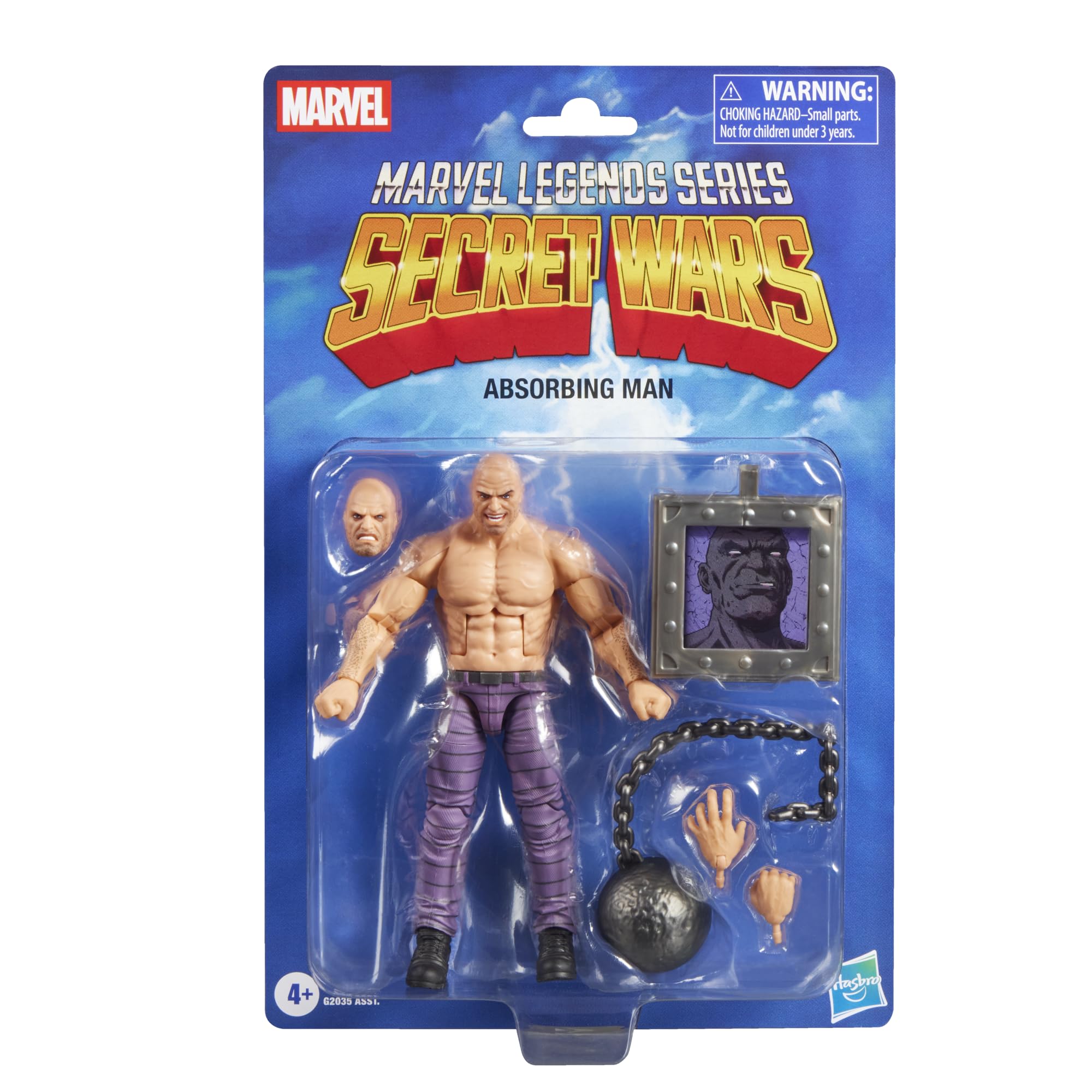 Marvel Legends Series Secret Wars Absorbing Man, Retro Comics Collectible 6 Inch Action Figure with Lenticular Shield