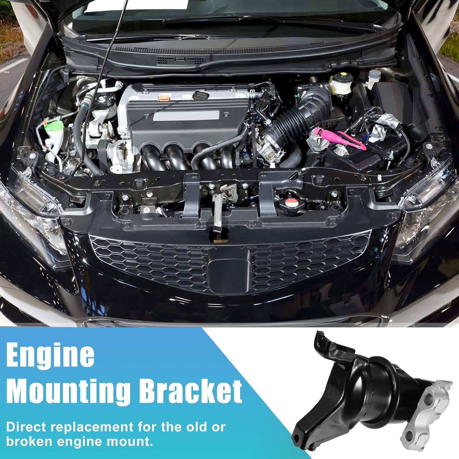 uxcell Front Engine Motor Mount for Honda Civic 2012-2015 Auto Trans Hydraulic Engine Mounting Bracket Replace 50820TR0A81