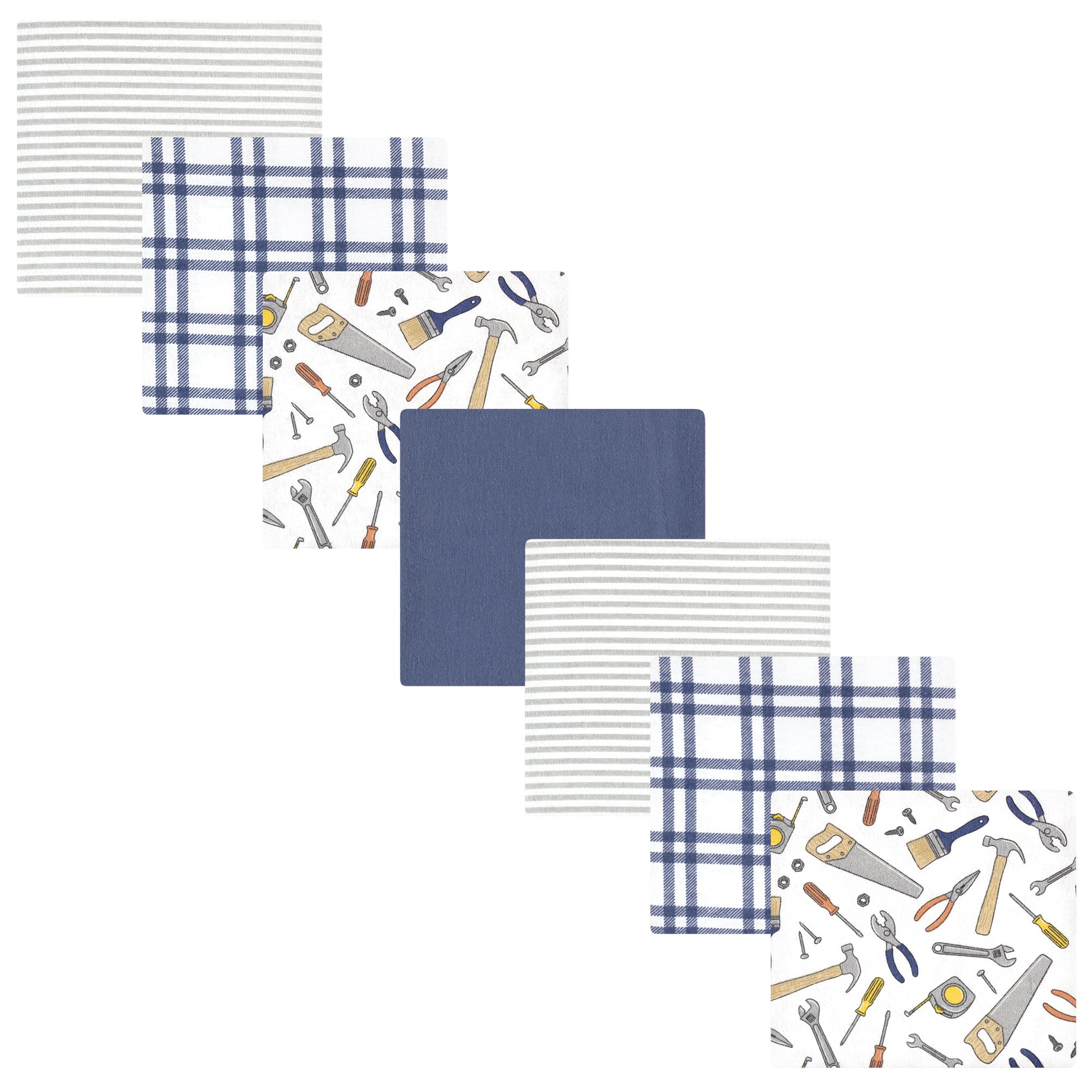 Hudson Baby Unisex Baby Cotton Poly Flannel Receiving Blankets Bundle, Construction Work, One Size