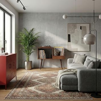 Pera 44x78x80cm Ahşap Retro Pikap Sehpası, Metal Raflı Plak Organizer, Plak Düzenleyici, Pikap Dolabı, Yan Sehpa (Ceviz)