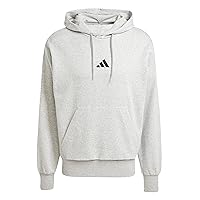 adidas Homme Essentials FEELCOZY Fleece Hoodie, Medium Grey Heather/Black