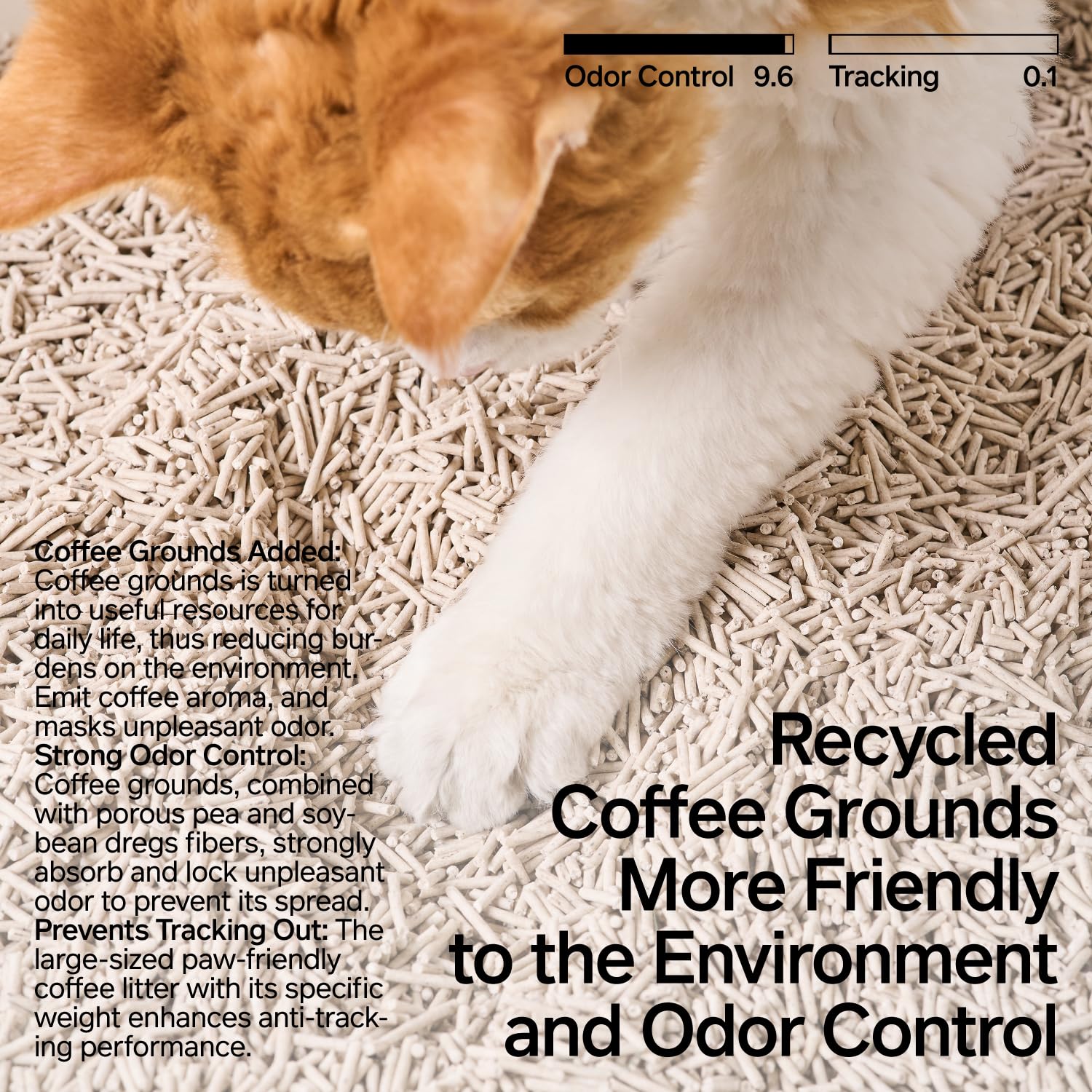 pidan Arena de tofu para gatos con café molido reciclado, aglutinante, desechable, arena a base de plantas, ultra absorbente y de secado rápido, arena de ingredientes 100% naturales, sin polvo, menos