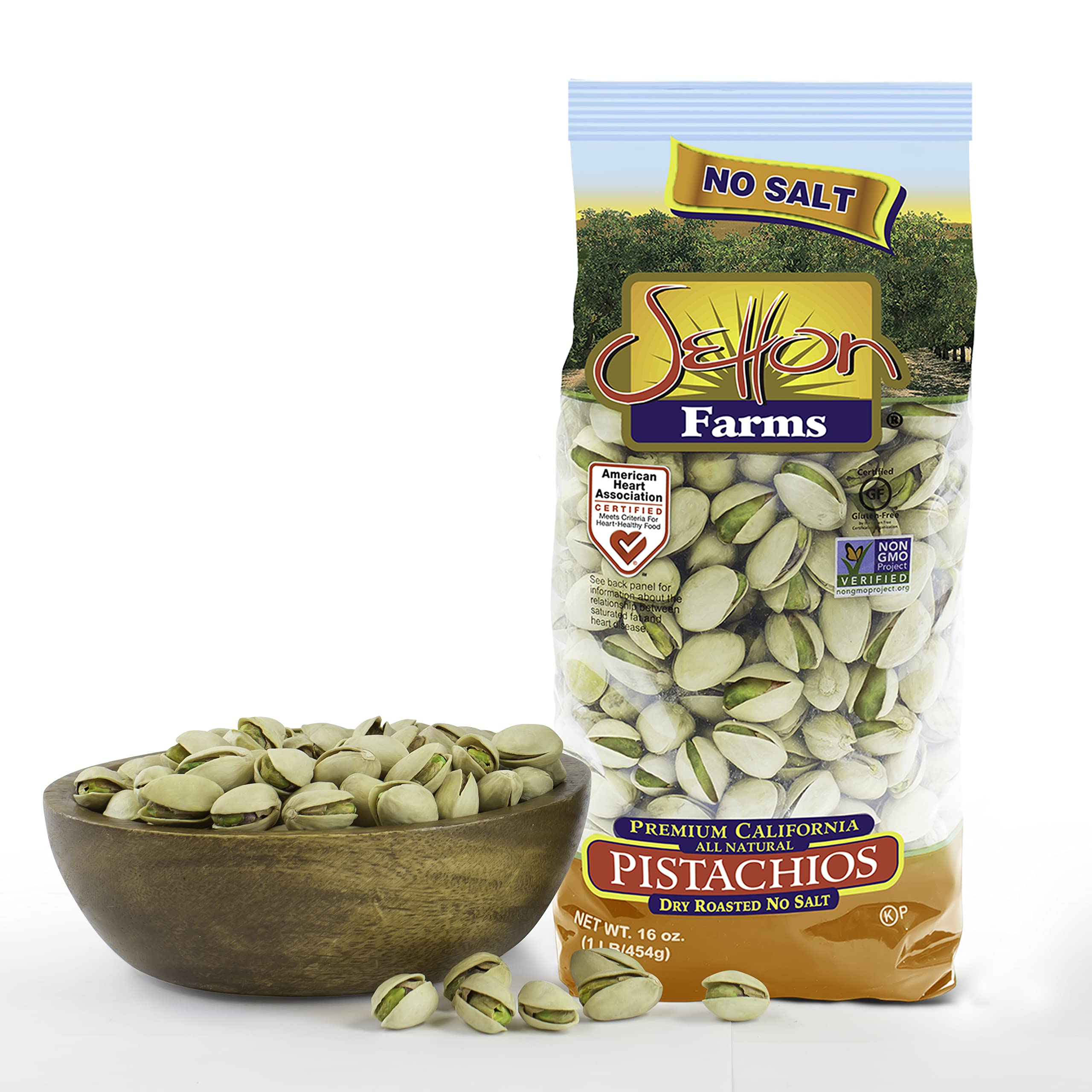 Setton Farms Dry Roasted and Unsalted Pistachios, Premium