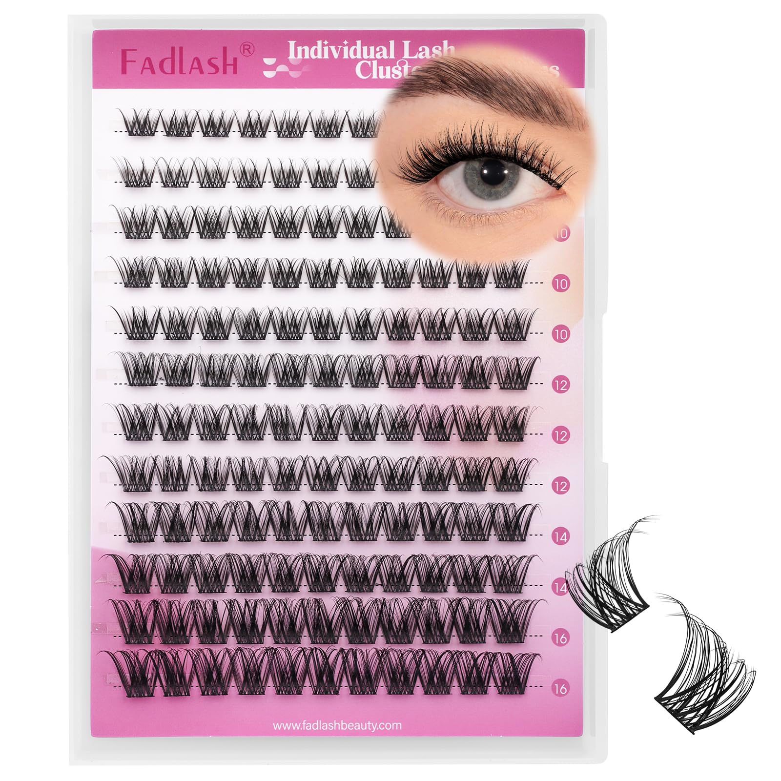 FADLASH Dikke Pluizige Individuele Wimpertrossen Natuurlijke DIY Wimper Extensions