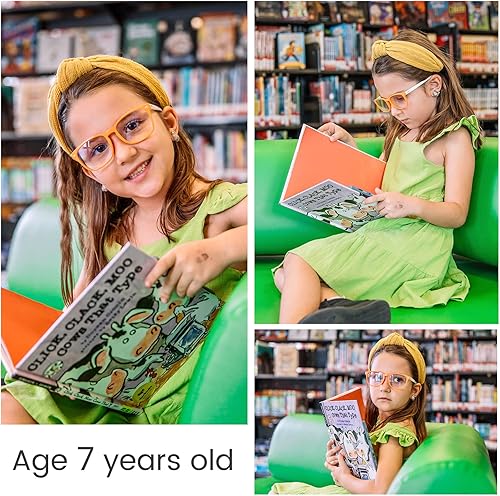 Miniatura 9 de DUCO Gafas de luz azul para niños, para computadora y juegos, anti UV, lentes de luz azul para niños de 6 a 10 años, K028