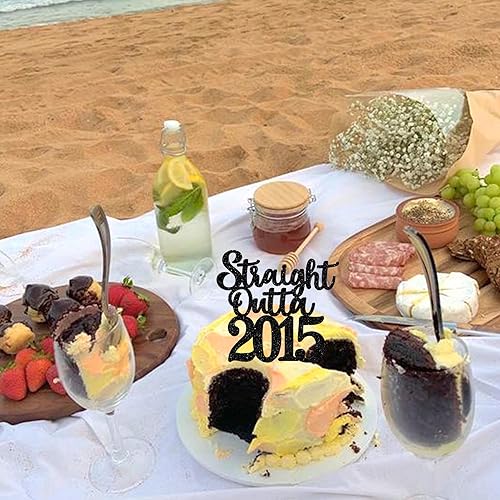 Miniatura 6 de 1 paquete de 50 decoraciones para tartas de cumpleaños 50 con purpurina recta Outta 1974 Fifty Awesome Since 1974, 50 fabulosas decoraciones de