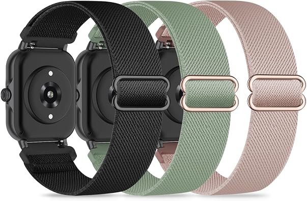 3 Pack Stretchy Nylon Bands for IDW13,IDW16,IDW19 Smartwatch Bands, 22mm Elastic Straps for Fitpolo IDW13/Woneligo W13/FITVII HM57, TOOBUR/ENOMIR/MILOUZ/Gydom/Faweio/Amzhero/Tensky IDW19 Smart Watch for Women Men