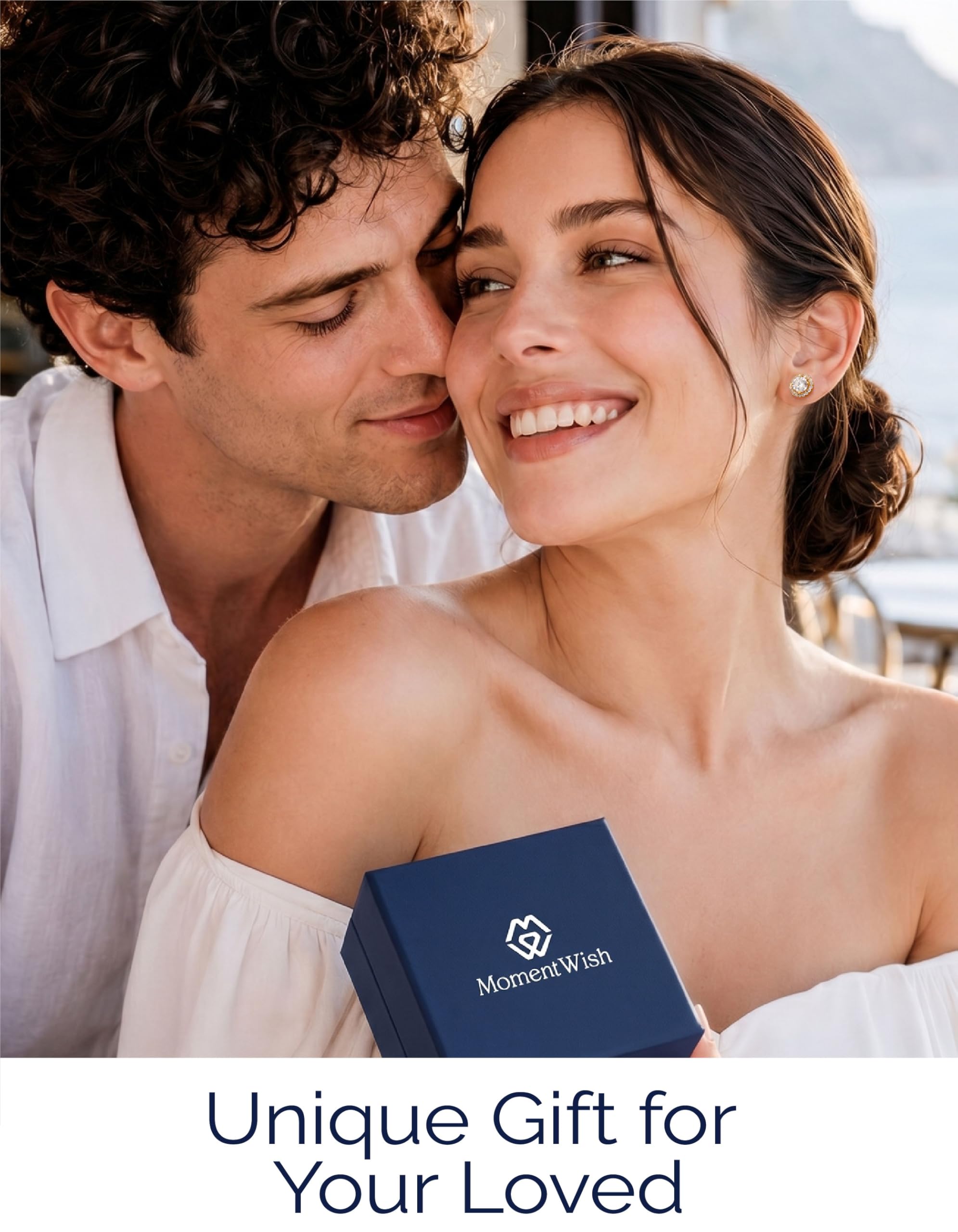 MomentWish Moissanite Ohrringe Gold 585, 0,6/1/2/3 Karat Ohrstecker Rosegold Diamant Echtes Silber Hypoallergen Schmuck Damen Geschenk für Frauen Freundin 4-7,5 mm