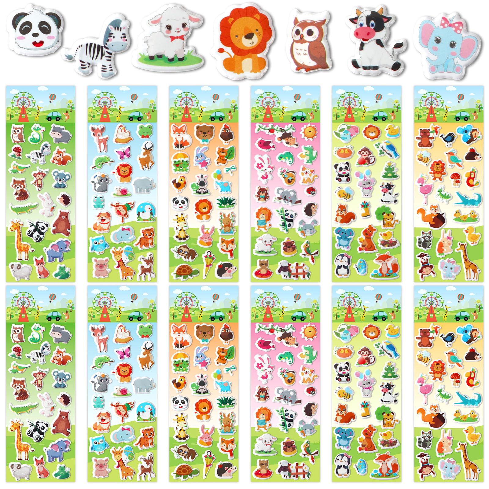 Amazon | METBOU 可愛い ぷっくり240枚 3D 動物 スケジュール シール