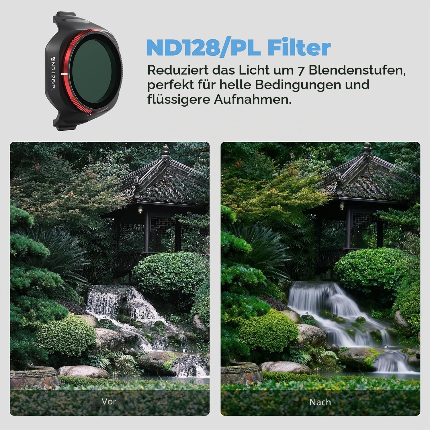 Freewell Bright Day 6er-Pack ND/PL Filter für DJI Mini 5 Pro - ND8/PL, ND16/PL, ND32/PL, ND64/PL, ND128/PL & ND256/PL - Polarisierte Filter zur Belichtungskontrolle & Blendreduzierung