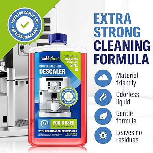 Miniatura 2 de WoldoClean Solución descalcificadora para máquinas de café y café expreso, 25.6 onzas líquidas, compatible con Keurig, Nespresso, Breville, Ninja,