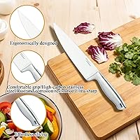 Vista 4 de Marco Almond® Juego de bloque de cuchillos, set de cuchillos KYA26 con bloque, juego de 14 piezas de cuchillos de chef de acero inoxidable