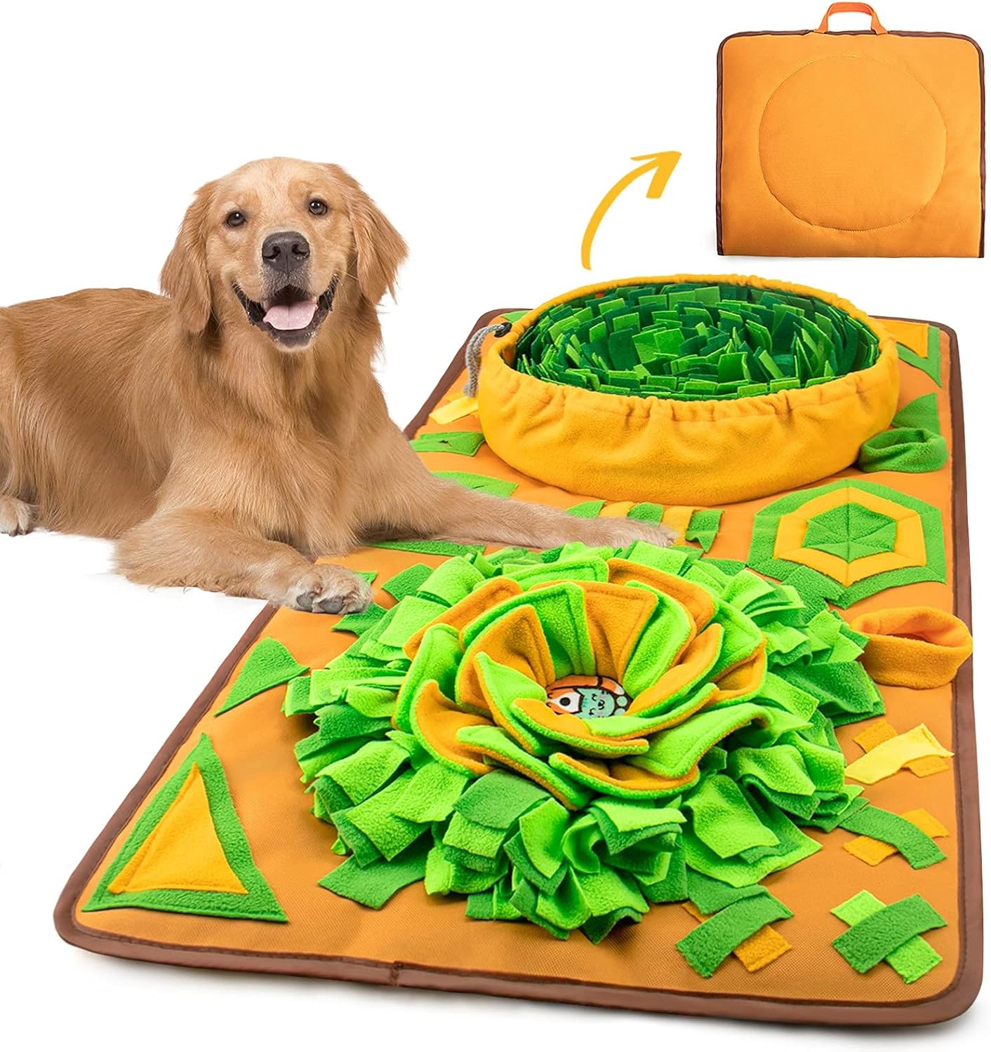 AWOOF Snuffle Mat juguete para perros de entrenamiento de olfato que fomenta las habilidades naturales de forraje y libera el estrés, rompecabezas cuadrado para perros grandes