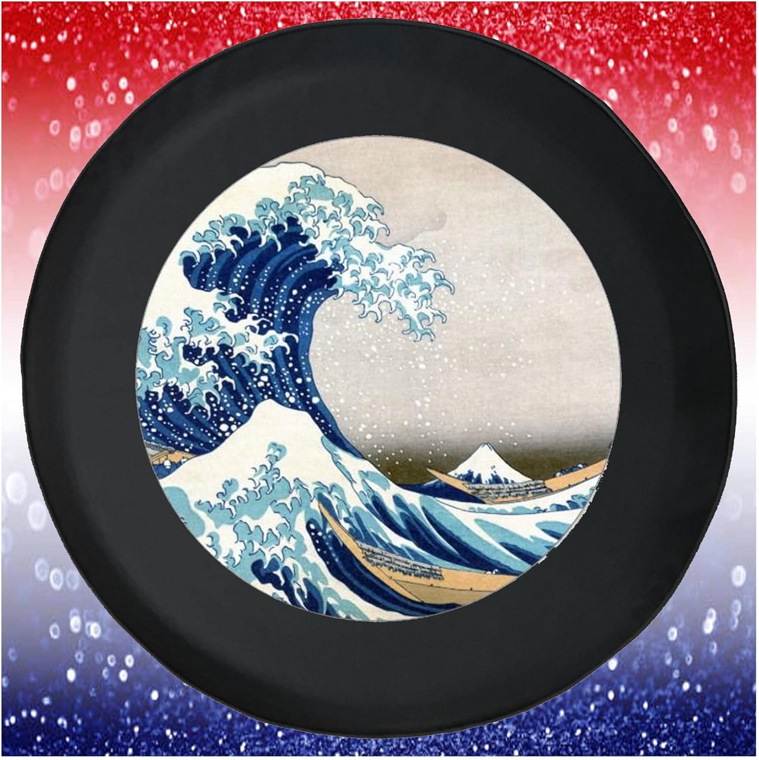 Spare Tire Cover Beach Waves Black Accessories for Trailers Trucks SUVs RV Campers 35 Inch