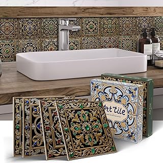 Removable Apartment Backsplash Tiles 12pc - 5.9 Inch Rental Friendly | Cabinet Front, Mini Bar, Dorm Decor | No Damage Instant Makeover