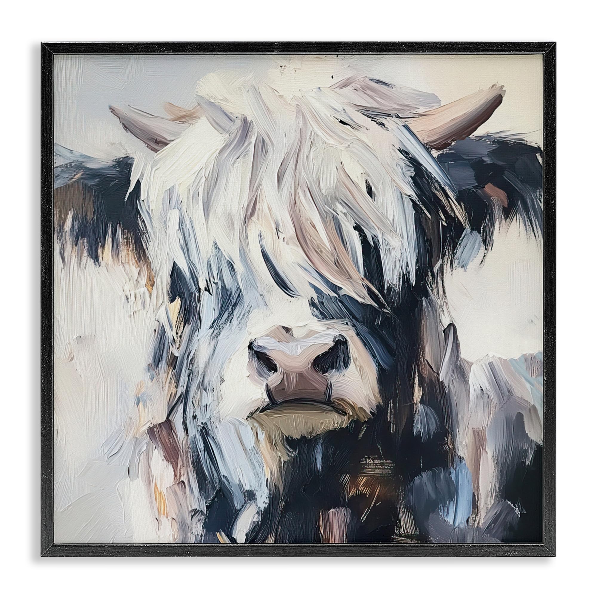 Stupell Industries 'Scruffy Little Highland', Framed Giclee Art, Black, 12 x 12 Inches, Easy to Hang and Sturdy, Made in USA, by Tina LeCour
