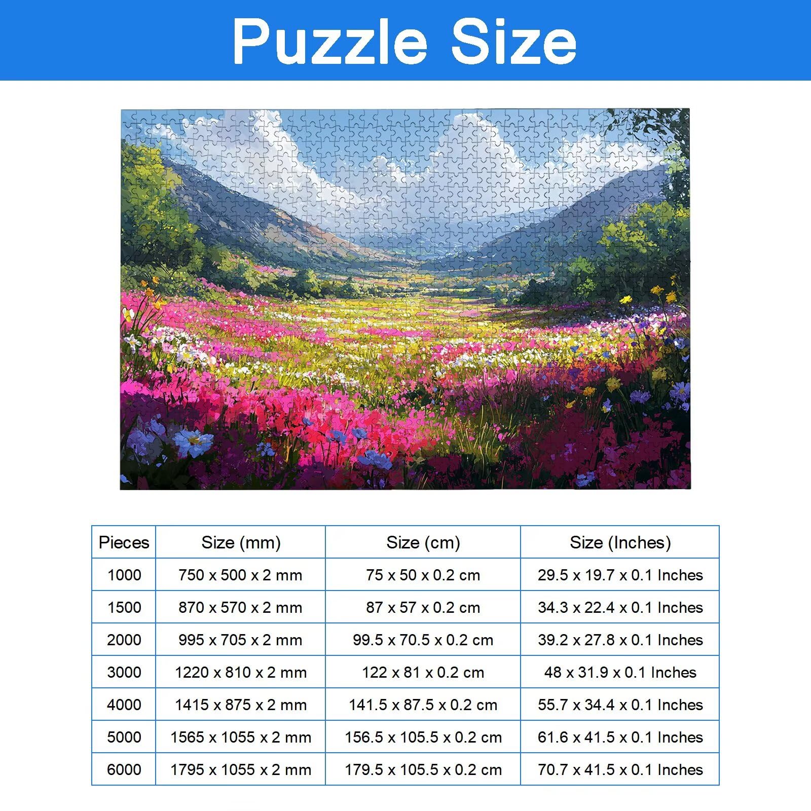 Puzzle 5000 Teile, Landschaft Puzzle 5000 Teile Erwachsene, Klassische Puzzles Wiese, Holzpuzzle Erwachsene, Puzzlespiele für Die Ganze Familie, Geschenke für Frauen, Geschenke für Männer, -7457