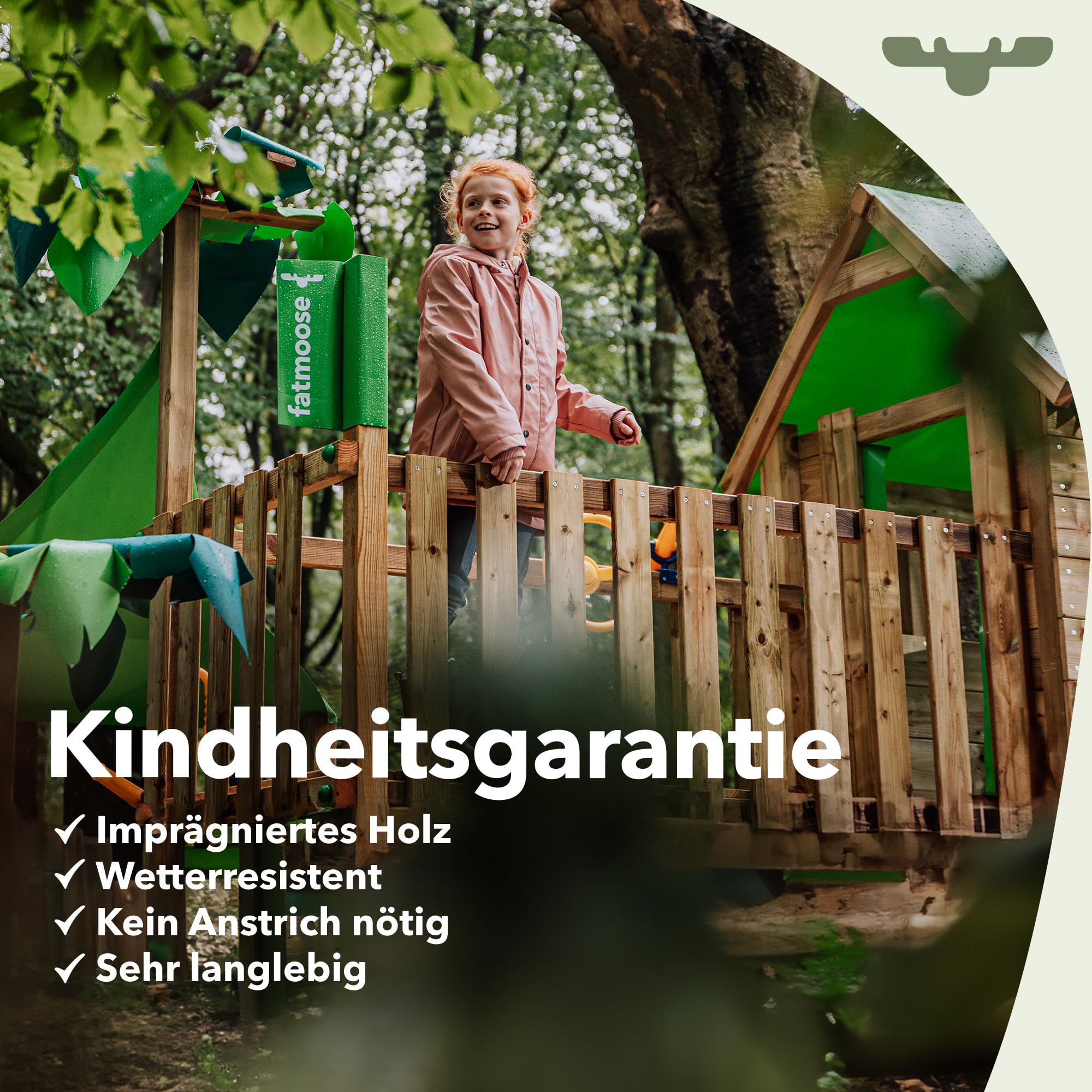 FATMOOSE Spielturm Klettergerüst FruityForest Fun XXL mit Rutsche, Outdoor Kinder Kletterturm mit Sandkasten, Leiter & Spiel-Zubehör für den Garten (apfelgrün)