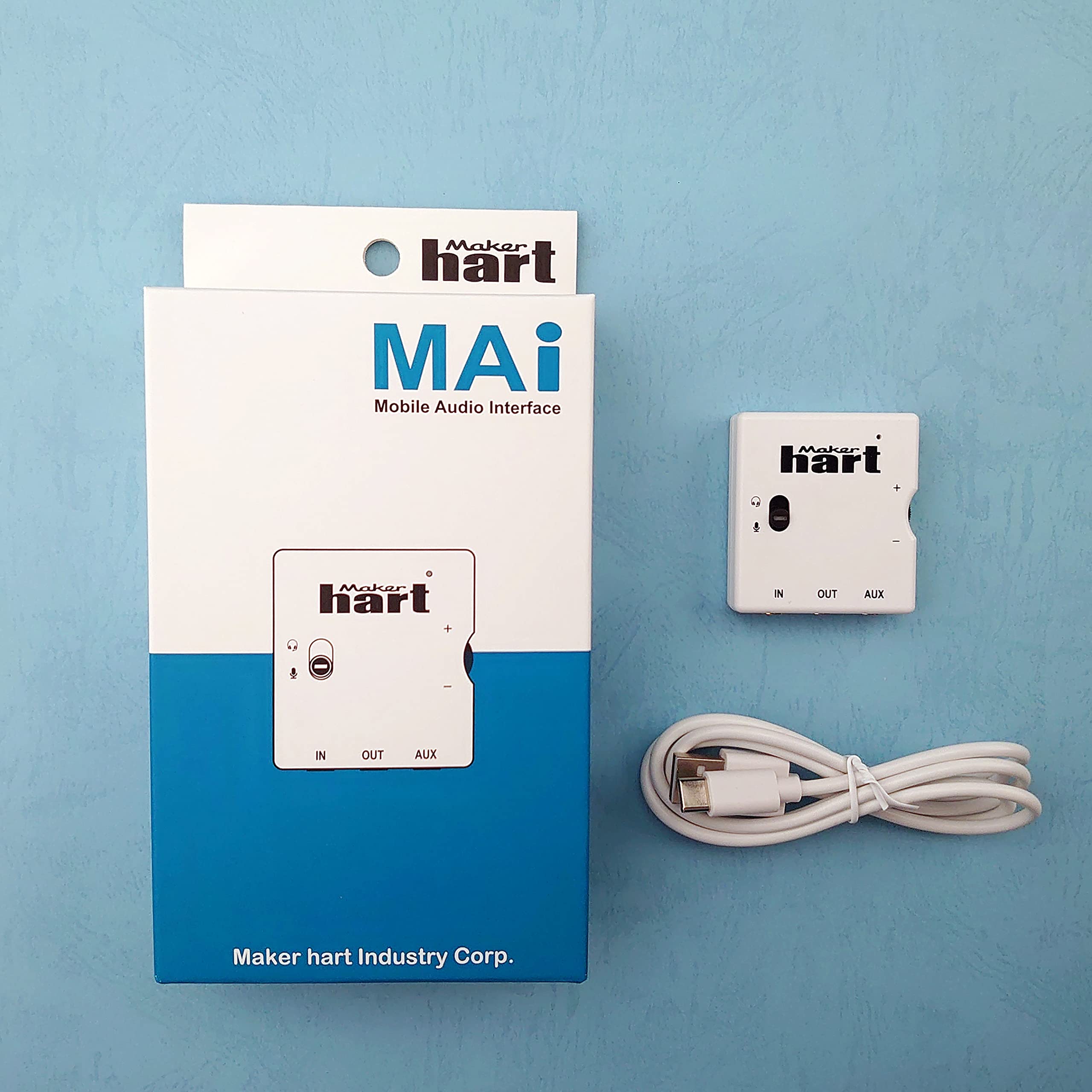 Maker hart MAI mini mobile audio interface good sound headphone output for zero-latency audio monitoring and playback