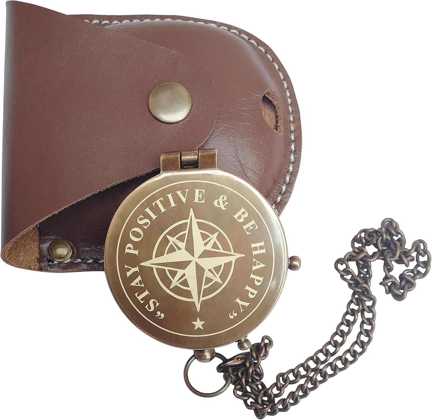 TSWO Let your Heart...Motivational Quote Engraved Compass Personalized, Brass Pocket Compass Gifts for Men, Gift for Son, Baptism Gifts, Birthday Gifts, Graduation Gifts, Back to School Gifts