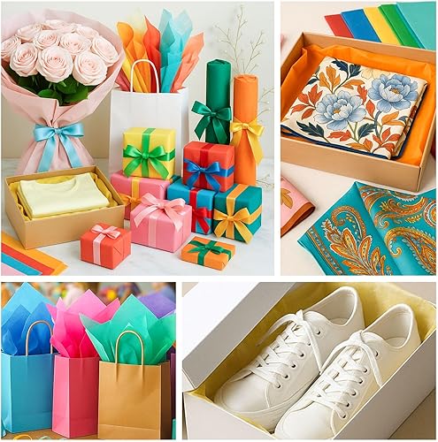 Miniatura 2 de 3 Otters 150 hojas de papel de seda, papel de seda de 14 x 20 pulgadas para bolsas de regalo, 30 colores, suministros de envoltura de regalo,