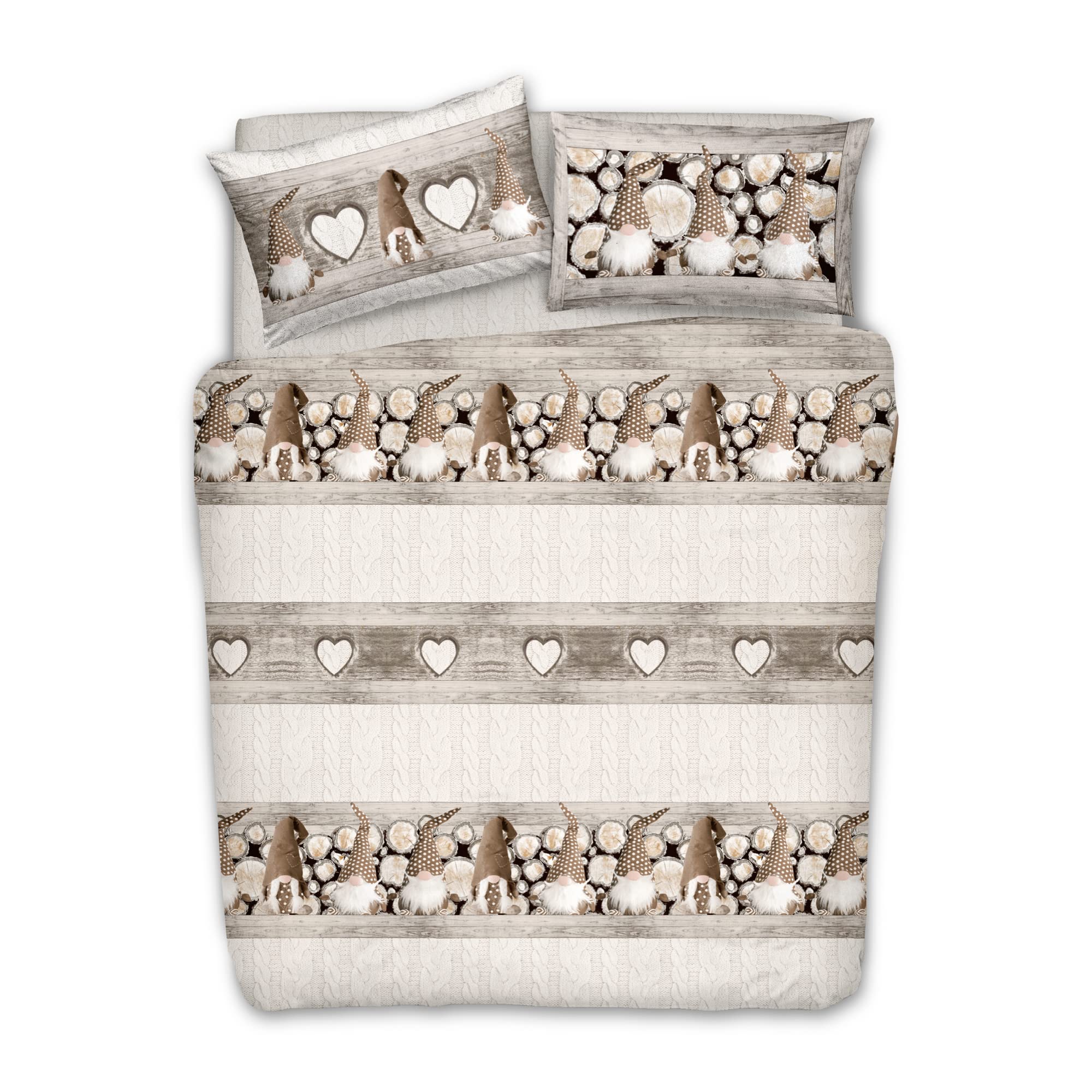 Housse de couette coton 250x200 avec 2 taies d'oreiller lit deux personnes