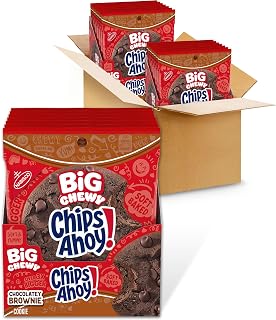 CHIPS AHOY! Big Chewy Chocolate Chip Cookies, Chocolatey Brownie, 14 Snack Packs (1 Cookie Per Pack)