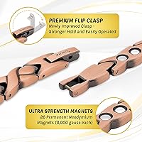 Vista 4 de MagnetRX® Pulsera magnética de cobre puro para mujer – Efectivas pulseras magnéticas de cobre de ultra fuerza para mujeres – Longitud de pulsera